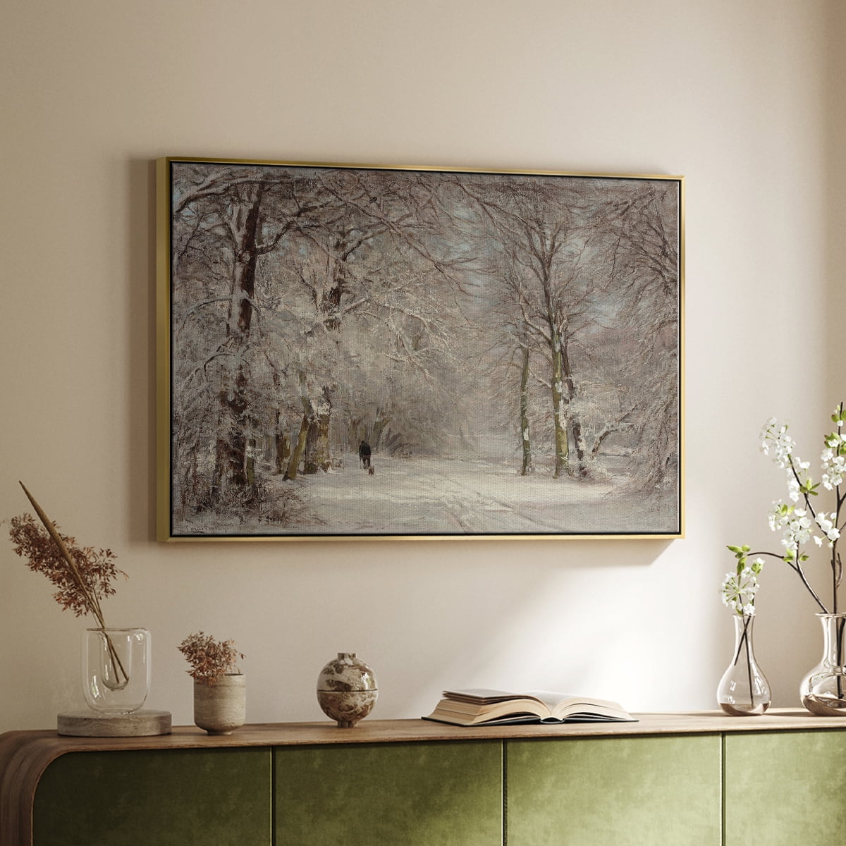 Vintage Landscape-CCLXXX By Wexford Home Framed in Gold Wood Gallery Wrapped Canvas 25 in. x 37 in.