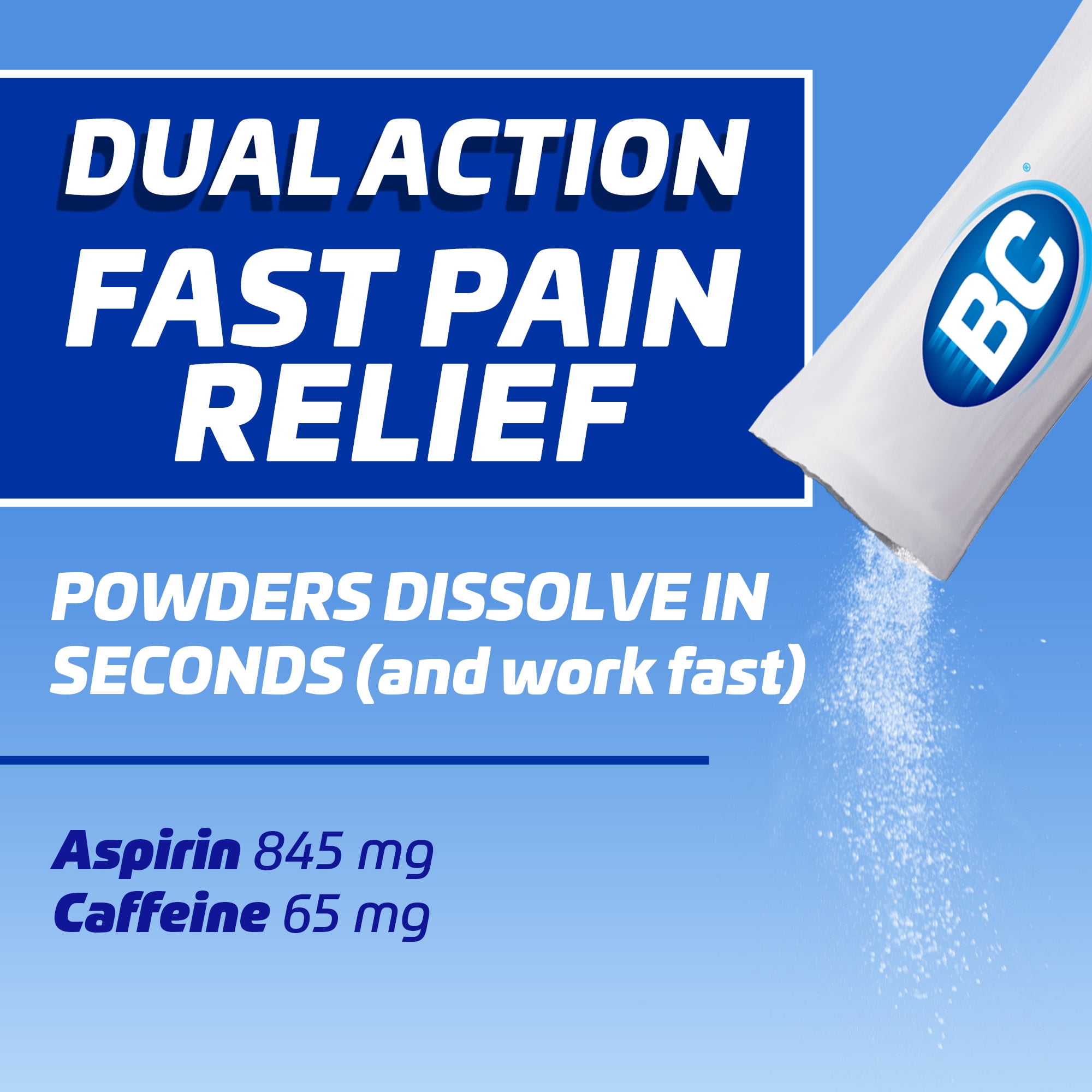 BC Pain Relief Powder, Original Strength Headache Relief with Aspirin & Caffeine, 50 Count