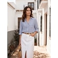 thumbnail image 5 of Punplita Women's Belt with Round Gold Buckle Brown Belt, 5 of 6