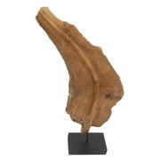 DecMode 15"W, 40"H Teak Wood Natural Nature Sculpture, Natural Brown