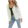 thumbnail image 1 of IROINID Women's Button Down V-Neck Pullover Sweater Solid Color Casual Mid-Length Long Sleeve Patchwork Sweater Button Top, 1 of 5
