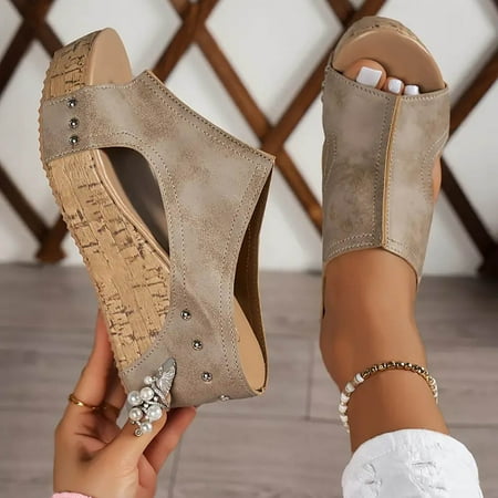 

Daznico Platform Sandals Women Wedge Sandals for Women Platform Wedge Sandals Open Toe Wedge Sandals Women Casual Dressy Summer Shoes Sandals for Women 2024(Color:Grey Size:US 7.5)