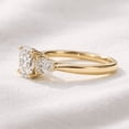 thumbnail image 2 of Jewelerix 10K Vermeil Gold Three-Stone Oval-Cut Ring with Moissanite Side Stones – Perfect Engagement, Anniversary or Birthday Gift for Love, 2 of 3