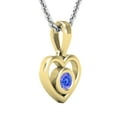 thumbnail image 2 of Dazzlingrock Collection Round Tanzanite Solitaire Heart Pendant for Women with 18 Inch Silver Chain in 14K Yellow Gold, 2 of 4