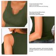 thumbnail image 5 of Camiseta sin mangas con cuello en V para mujer, camiseta ajustada ajustada de Color puro, camiseta de verano sin mangas amigable con la piel a la moda, 5 of 5