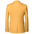 thumbnail image 2 of ER Abrigo de traje de doble botón liso para boda de negocios para hombre (Amarillo - Talla L) oso de fresa Electrónica, 2 of 4