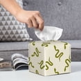thumbnail image 6 of KLL Green Snake Print Tissue Box Cover,Leather Tissue Holder Square Facial Tissue Case Facial Paper Organizer Dispenser for Bathroom, Vanity Countertop, 6 of 7
