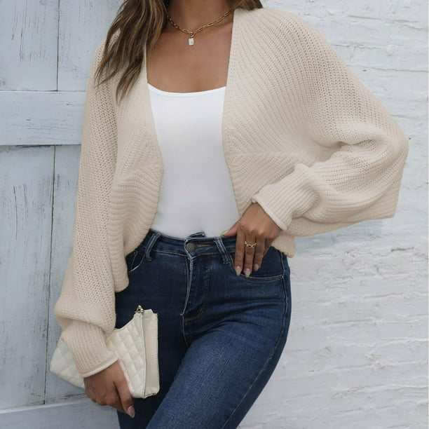 Suéter de mujer estilo europeo con mangas, chaqueta informal para otoño e invierno, nuevos estilos, top acrílico para mujer.