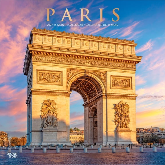 Paris | 2027 12x24" (Hanging) Wall Calendar | Foil Stamped Cover | Plastic-Free