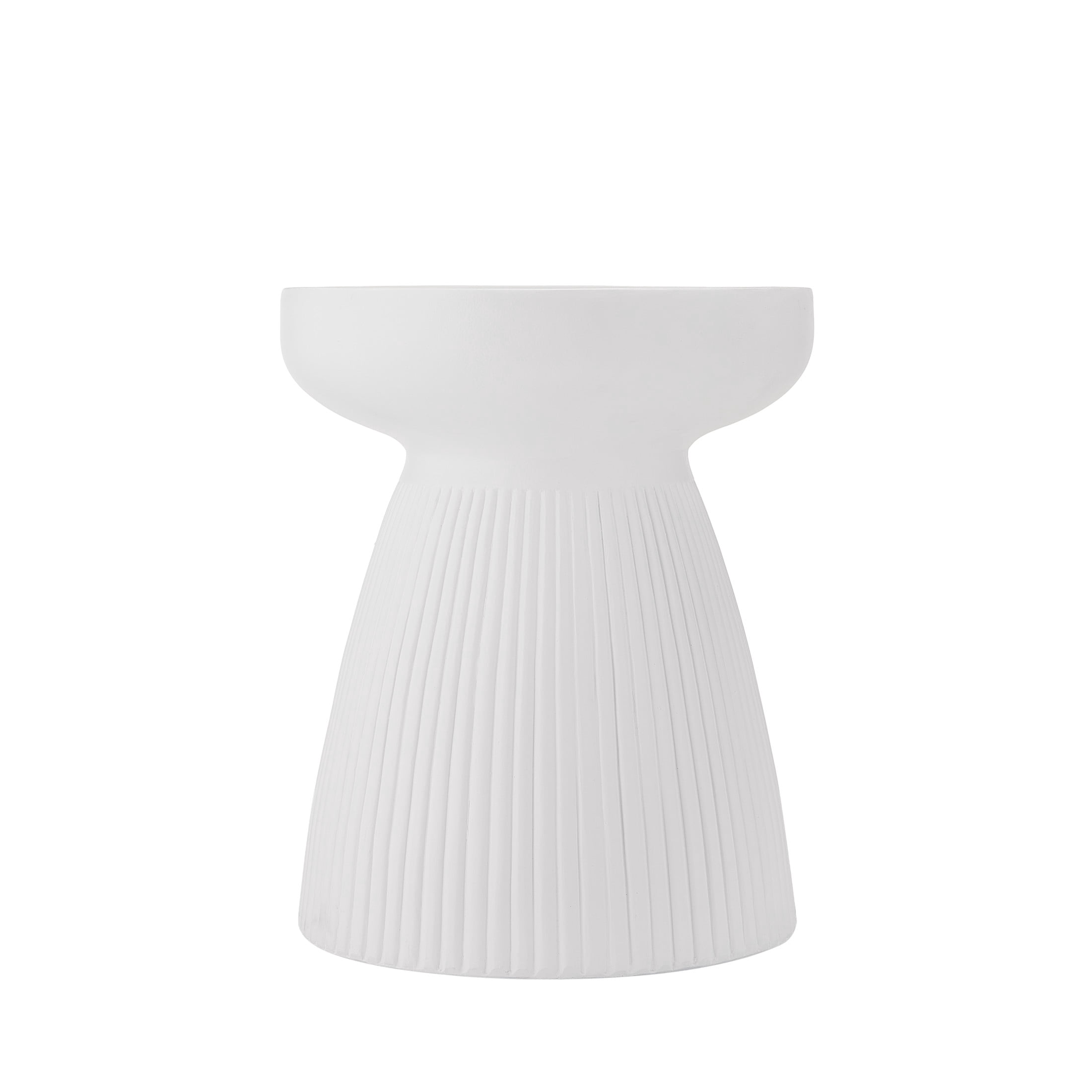 Christopher Knight Home 20"H Outdoor Lightweight Concrete Side Table, MGO Accent Table for Patio Garden, White