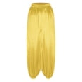 thumbnail image 4 of YiZYiF Mens Satin Belly Dance Harem Pants Loose Fit Trousers Bloomers Arabian Prince Outfits Yellow XL, 4 of 7
