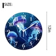 thumbnail image 2 of 12 Inch Wall Clock Battery Operated Silent Clock Decorative for Office, Kitchen, Outdoor, Living Room，Blue Sparkling Jellyfish Marine Animal Sea Life Print Print, 2 of 4