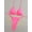 PINK, variant on Ladies Tropical Print String Bikini Two Piece Swimsuit Thin Halter Strap Triangle Top Side Tie High Cut Bikini Bottom Leopard Pineapple Floral Bathing Suit For Poolside Travel S M L