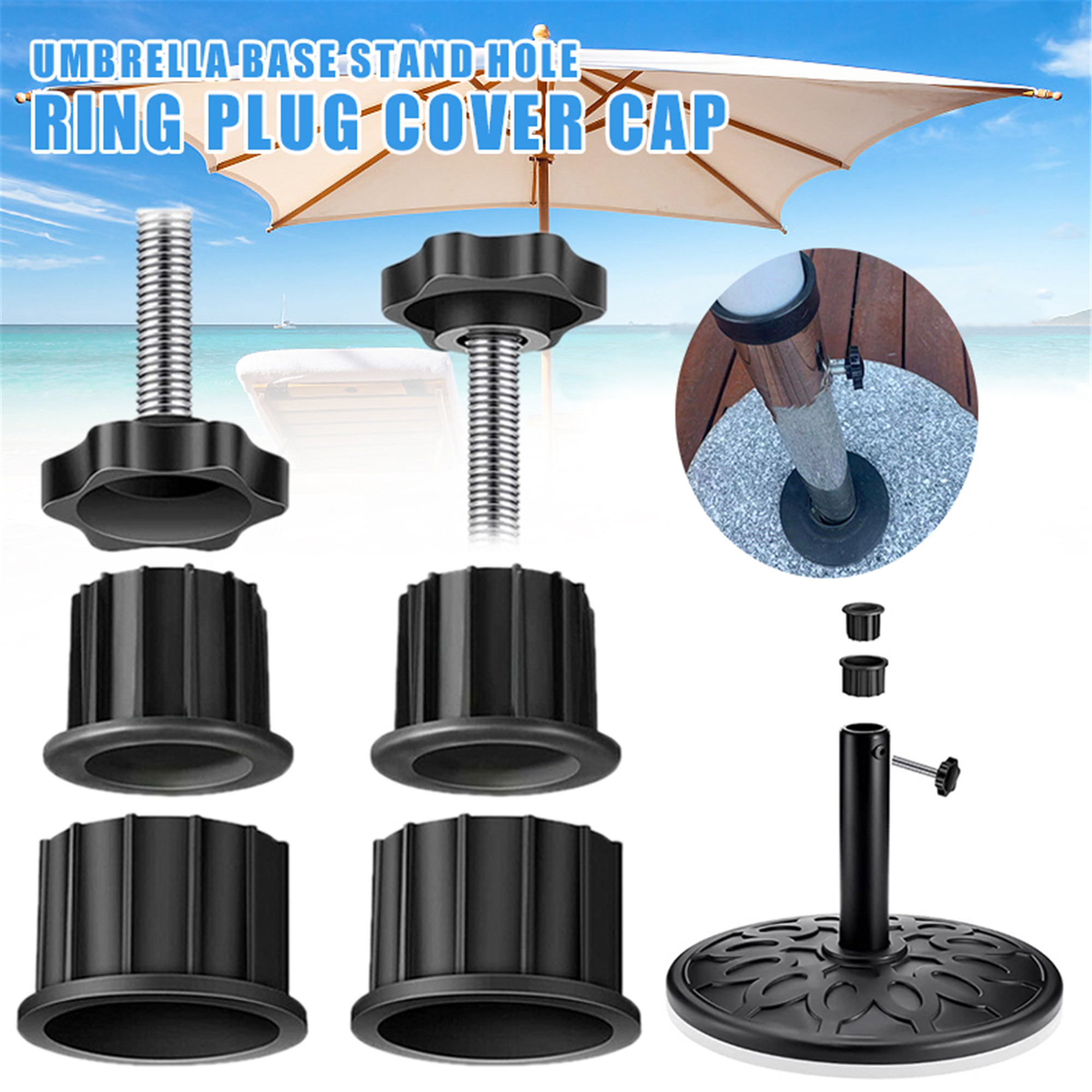 Elbourn Patio Umbrella Parasol Base Stand Hole Ring Plug Cover Umbrella