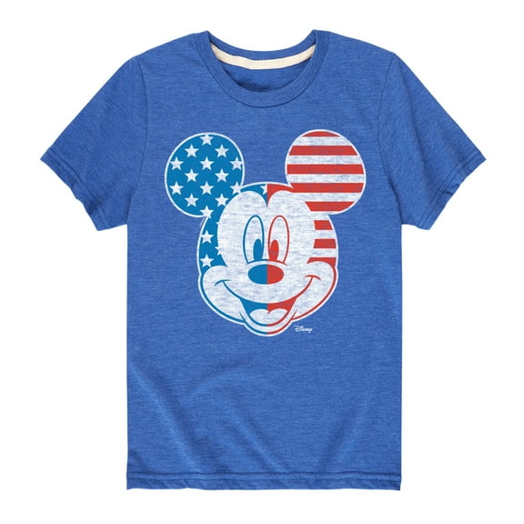 Disney - Americana - Mickey Face Stars And Stripes - Toddler And Youth Short Sleeve Graphic T-Shirt