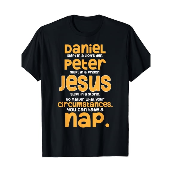 Funny Bible Verse T-Shirt Compatible for Daniel/Peter/Jesus Names - 100% Cotton Christian Faith Apparel, Black with Colored Letters, Unisex Casual Wear for Men & Women, Plus Size Available