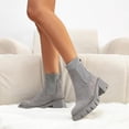 thumbnail image 2 of Solid Color Round Toe Chelsea Boots Shoes for Women Girls, 2 of 6