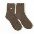 thumbnail image 4 of Lroveb Fuzzy Socks for Women 2 Pack Casual Heart Cute Ankle Socks Comfortable Thermal Coral Velvet Crew Socks, 4 of 5