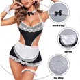 thumbnail image 3 of Sexy Maid Costume For Women Naughty Lace French Cosplay Babydoll Uniform Outfit Sheer Bodysuit Fancy Dress Servant Anime Lingerie Set With Apron Banmo, 3 of 5