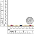 thumbnail image 3 of 18K Yellow Gold Plated Silver Red Created Ruby and Blue Created Sapphire and Round White Lab Grown Diamond Tennis Bracelet for Women (3.34 Cttw, Gemstone Birthstone, Oval 6X4MM, 7.25 inches), 3 of 4