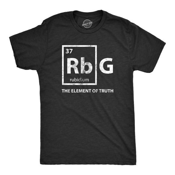 Mens RBG Element Of Truth T Shirt Ruth Bader Ginsburg Supreme Court Science Tee (Heather Black) - L
