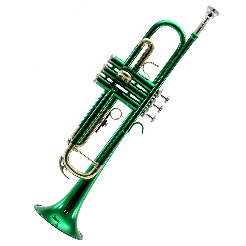 Sky Green Lacquer Brass Bb Trumpet with Case, Cloth, Gloves and Valve
