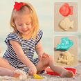 thumbnail image 4 of Beach Toys, 5 Piece Sand Toys Set Kids Sandbox Toys with Truck, Rake, shovel, 2 Sand Molds & Mesh Bag, Beach Toys for Kids Age 3-10, 4 of 6