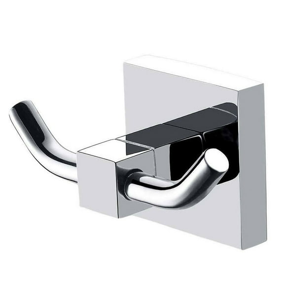 Ghojet Towel Hooks Wall Mounted Dual Hook Coat Rack Screw in for Towel Clothes Stainless Steel Robe Holder for Bedrooms Kitchen Bedroom