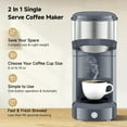 thumbnail image 3 of MINI Single Serve Coffee Maker,Instant Coffee Maker One Cup for K Cup & Ground Coffee,Portable Capsule Coffee Machine with 6 to 14oz Reservoir,90 Seconds Fast Brewing and One Button Operation, 3 of 8