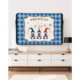thumbnail image 5 of Independence Gnomes Celebration American Star Outdoor TV Cover 48 to 50 Inch Waterproof, Blue Plaid Checker 600D Oxford TV Covers with Zipper, Outside Flat TV Screen Protector 48"Wx30"Hx4.5"D, 5 of 7