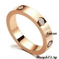 thumbnail image 4 of 4mm Rose Gold/Silver/Gold Band Women Titanium Steel AAA CZ Wedding Rings Sz 6-10, 4 of 6