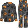 thumbnail image 6 of Top-kevin Womens Pajamas Set Stars Leaves Pattern Soft Long Sleeve Sleepwear Button Down Sets, 6 of 12