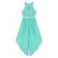 thumbnail image 3 of Hansber Flower Girls Sleeveless Glitter Lace Romper Dress Asymmetrical Chiffon Wedding Pageant Party Gown Mint Green 8, 3 of 6