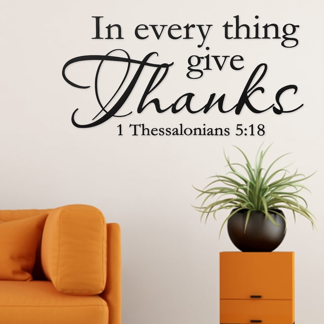 Inything Give Thanks Sticker Furniture Decorative Stickers Give Thanks To The Lord Sign 32×4×4 Removable Pvcish Proverbs Adage Wall Stickers Art Decor Home