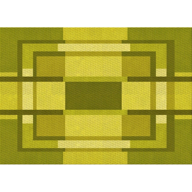 Ahgly Company Tapis Rectangulaire Lavable en Machine Intérieur Transitionnel Jaune, 7 Pieds x 9 Pieds