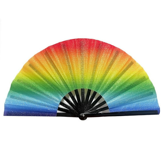 Large Hand Fans for Dance, 2025 New Large Folding Hand Fan Line Dance Popping Fan, Uv Glow Popping Clack Fan Handheld for Cooling, Dance, Decoration & Wedding Clearance