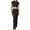 Black, variant on Women's Ribbed Knit Two-Piece Set - Neck Crop Top & Maxi Skirt XL White