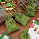 thumbnail image 4 of 5pcs Green Cartoon Character Christmas gift bags Santa Claus sack Merry Xmas eve party New Year Holiday kid boy girl present, 4 of 4