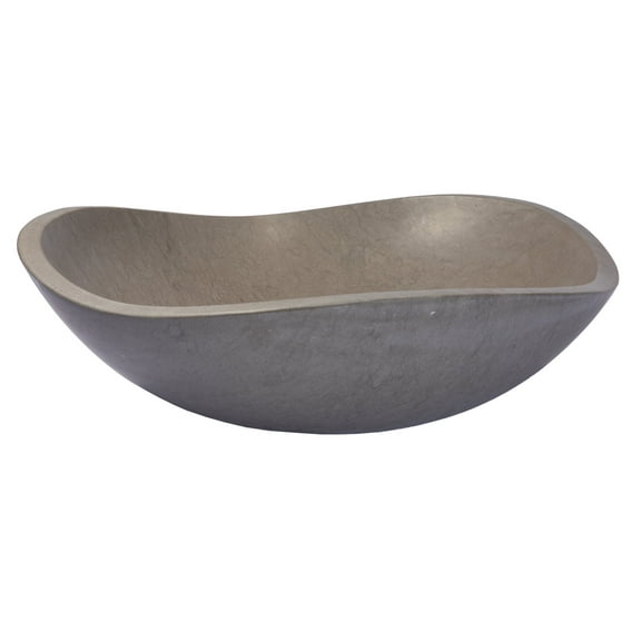 Eden Bath EB-S032MG-H 3.5-5 x 16 in. Molly Gray Marble Freeform Vessel Sink
