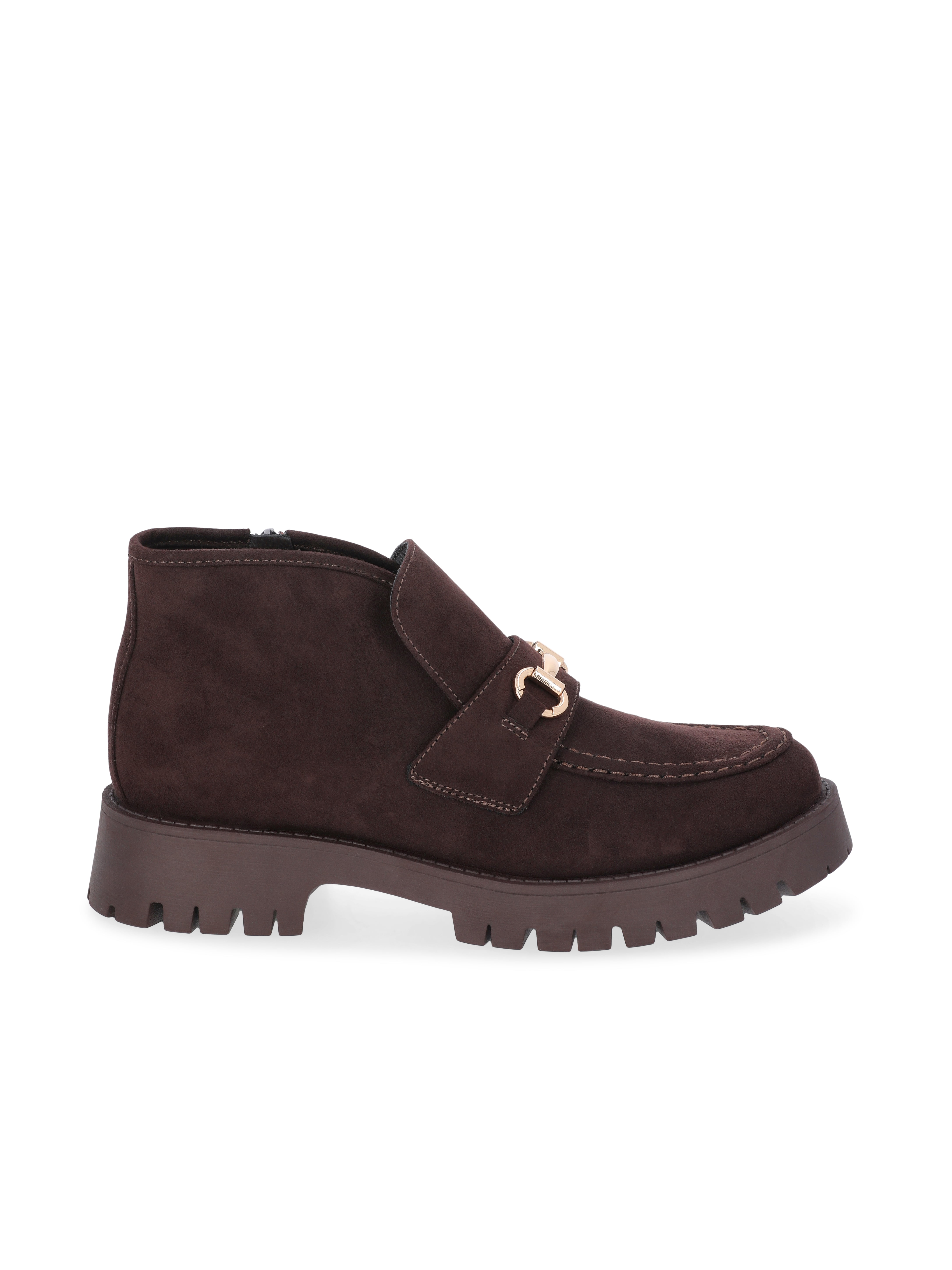 Madden NYC Women's Faux Suede Lug Sole Loafer Booties