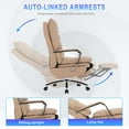 thumbnail image 6 of Electric Power Reclining Office Chair, Heavy Duty 500lbs Power Office Chair with Footrest, Big and Tall PU Leather Game Chair with USB Port and Auto-Linked Armrests, Camel, 6 of 7