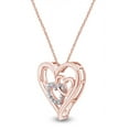 thumbnail image 2 of AFFY White Natural Diamond Triple Heart Pendant Necklace In 147K Gold Over Sterling Silver (0.02 Ct), 2 of 5