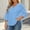 Blue, variant on Plus Size Summer Clothes V Neck 3/4 Sleeve Soft Loose Fit Casual Pleated Comfy Shirts Vacation Solid Trendy Going Out Travel Tees