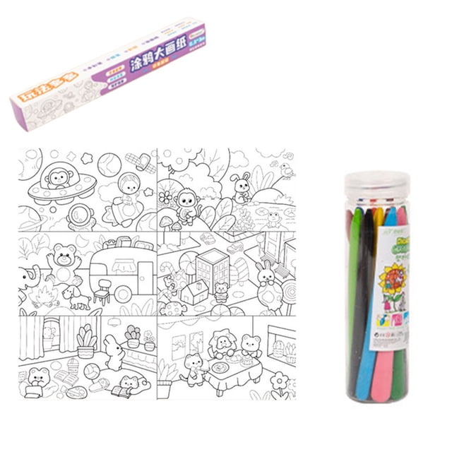 Children‘S Drawing Roll Diy Painting Drawing Color Filling Paper For Kids Toddler Painting Set