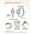 thumbnail image 4 of Pendientes de aro de plata de ley con piedras natales Silvora para mujer. Diamantes creados. Delicada joya de regalo para cumpleaños o Navidad, 4 of 8