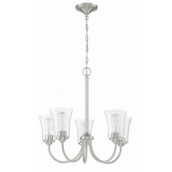 50425-BNK Craftmade Lighting Gwyneth - Five Light Chandelier in Traditional Style - 23 inches wide by 22 inches high-Brushed Polished Nickel