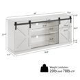 thumbnail image 5 of SUREGO TV Stand for 65 Inch TV, Entertainment Center with Storage Cabinets and Sliding Barn Doors, Mid Century Modern Media TV Console Table for Living Room Bedroom, White, 5 of 9