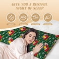 thumbnail image 4 of Lsque Vintage Santa Skiing Green Plaid Body Pillow Case Cover,Ultra-Soft Microfiber Bed Pillow Cases 20x54 inches,Elegant Bedding,Breathable Durable Pillow Cover with Envelope Closure, 4 of 8