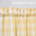 thumbnail image 4 of Haperlare 28"W x 24"L Tier Curtains for Kitchen Window Plaid Gingham Pattern Yarn Dyed Half Window Kitchen Cafe Curtains, Yellow, 2 Panels, 4 of 7