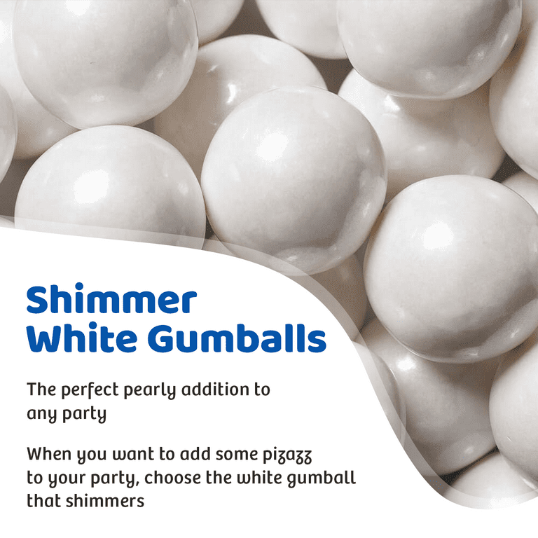 White Shimmer Gumballs - Tutti Frutti Flavor